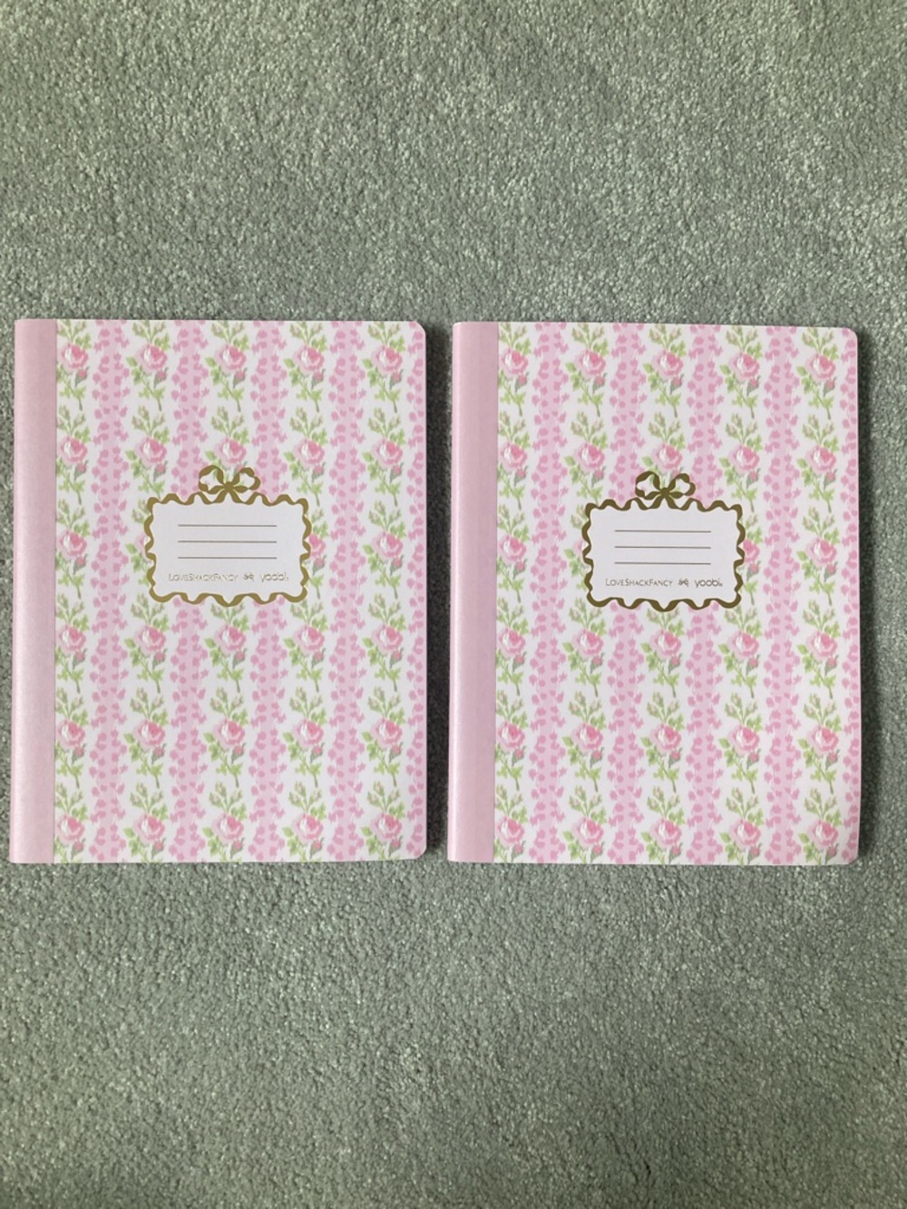 IN-HAND | LoveShackFancy x Target Yoobi Set of 2 Pink Composition Notebooks - Picture 2 of 4